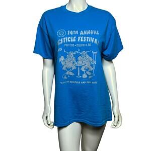 14th Annual Testicle Festival T-Shirt, Deerfield, MI, Size Large